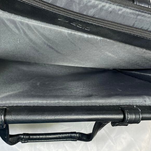 Solo New York Black Leather Laptop Bag Briefcase 15.5" Computer MacBook Strap - Picture 11 of 16